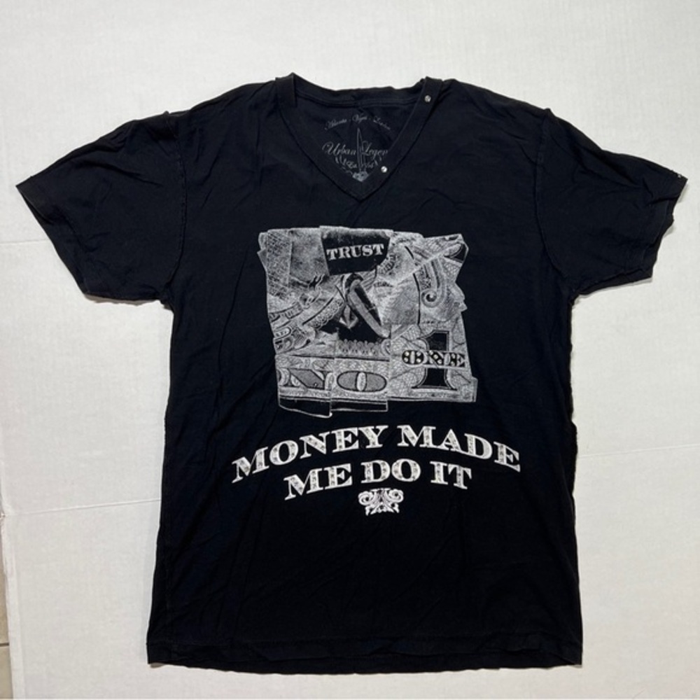 Urban Legend Inside Out Tee Top “Money Made Me  Do It” Size M/L